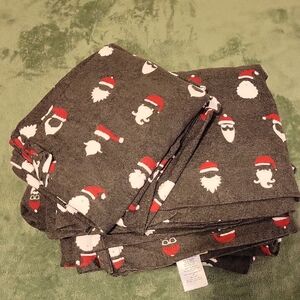 Pottery Barn Full Size Flannel Santa Sheet Set